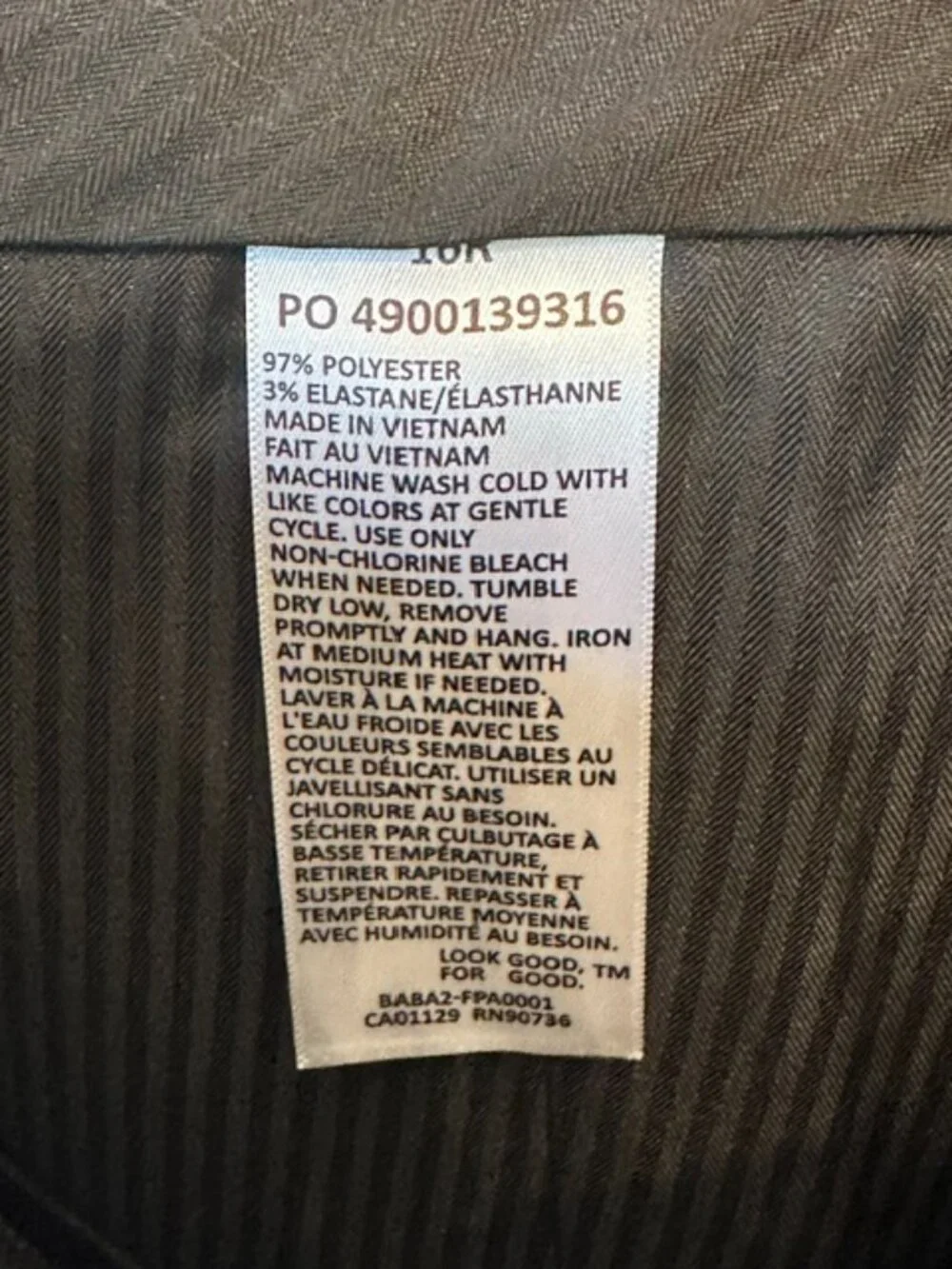 NWT Kenneth Cole Reaction Techni-Cole Dress Pants Boy’s 16R Charcoal